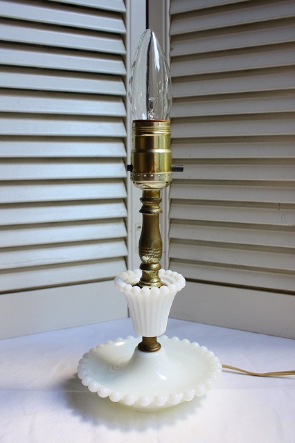 画像1: ミルクガラス　ランプ