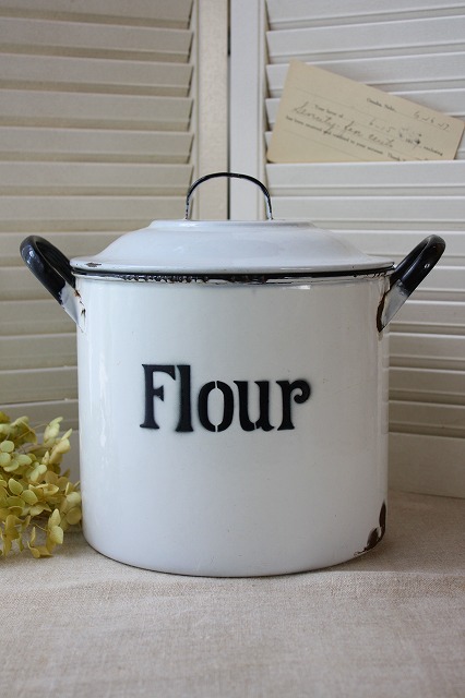 画像1: ホーロー　Flour缶